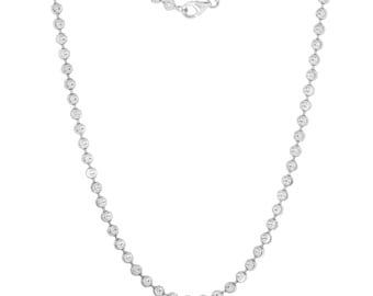 Authentieke .925 Sterling Zilveren Rhodium Vergulde 4MM Maan Gesneden Ketting Ketting ITProLux Made In Italy 16 "- 24"