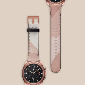 Pink Layers Watercolor Samsung Galaxy Watch Strap, 40mm 41mm 42mm 44mm 45mm 46mm, Vegan Leather Galaxy 4 Band, Galaxy 3 AW00069 image 1