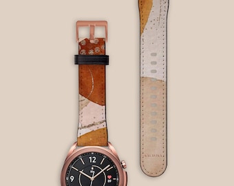 Luxury Designer Samsung Galaxy Watch Strap, 40mm 41mm 42mm 44mm 45mm 46mm, Vegan Leather Galaxy 4 Band, Galaxy 3 | AW00146