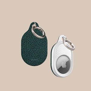 Green Polka Dots AirTag Holder | AirTag Case with Ring Chain, Cover for Apple AirTag, AirTag Case, AirTag Keyfob, AirTags for Luggage