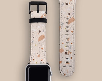 Pink Terrazzo Aesthetic Apple Watch Strap, Apple Watch 8 Series, Apple Watch Ultra, Apple Watch SE 2022, Apple Watch 7 Watch Band | AW00020