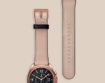 Light Pink Watercolor Aesthetic Samsung Galaxy Watch Strap, 40mm 41mm 42mm 44mm 45mm 46mm, Vegan Leather Galaxy 4 Band, Galaxy 3 | AW00045