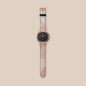 Pink Layers Watercolor Samsung Galaxy Watch Strap, 40mm 41mm 42mm 44mm 45mm 46mm, Vegan Leather Galaxy 4 Band, Galaxy 3 AW00069 image 2