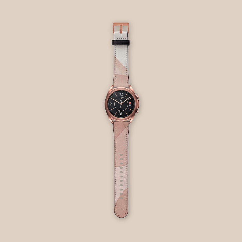 Pink Layers Watercolor Samsung Galaxy Watch Strap, 40mm 41mm 42mm 44mm 45mm 46mm, Vegan Leather Galaxy 4 Band, Galaxy 3 AW00069 image 2