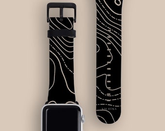Topographic Modern Art Apple Watch Strap, Apple Watch 8 Series, Apple Watch Ultra, Apple Watch SE 2022, Apple Watch 7 Watch Band | AW00122