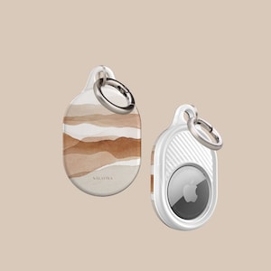 Sahara Watercolor AirTag Holder | AirTag Case with Ring Chain, Cover for Apple AirTag, AirTag Case, AirTag Keyfob, AirTags for Luggage