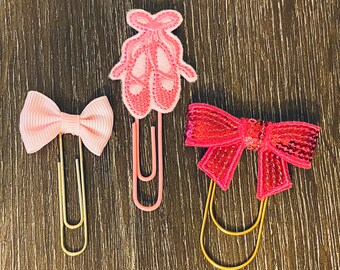 Ballet and bows Set of 4 Planner Clips