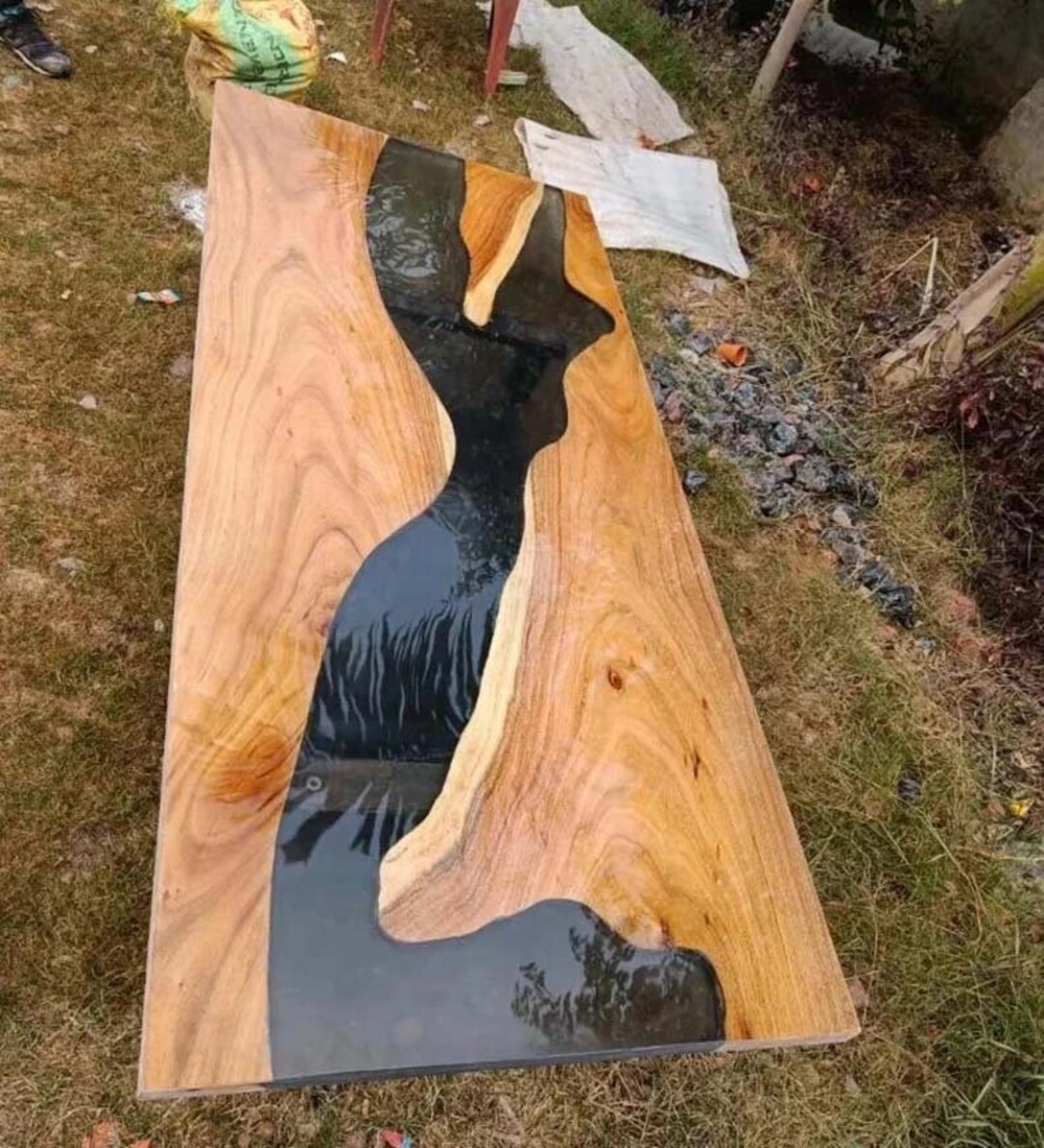 Epoxy Resin Table Clear Black Epoxy Table Top Dining Table Etsy
