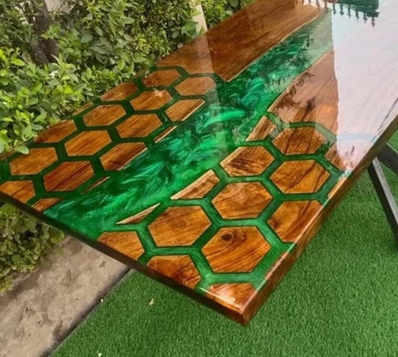 Unique Green Epoxy Resin Dining Table and Handcrafted Live Etsy