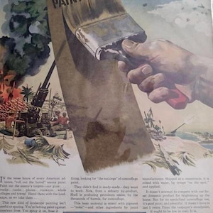 Vintage WWII Shell Petroleum Advertisment from Life Magazine 1944 *Great for Framing*