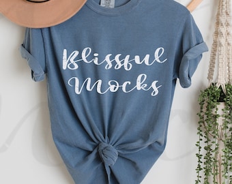 Comfort Colors 1717 Mockup, 1717 Blue Jean, Comfort Colors Mockup , 1717 Blue Jean Shirt Mockup,  Comfort Colors T Shirt Mockup