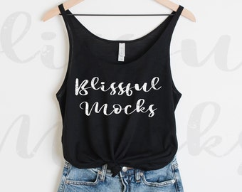 Black Bella Canvas 8838 Mockup, Bella Canvas Slouchy Tank Mockup, Bella Canvas Mockup, Tank Top Mockup, Hanging Mockup w shorts