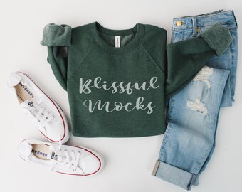 Bella Canvas Sweatshirt Mockup, 3901 Mockup, Bella Canvas Mockup, Folded Sweatshirt, HEATHER FOREST Sweatshirt Mockup, Flay Lay Mockup
