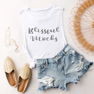 Bella Canvas WHITE Muscle Tank Mockup | Boho Mockup | 8803 White | Bella Canvas Mockup | Tank Top Mockup