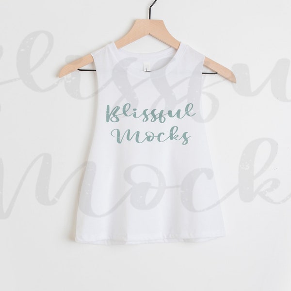 6682 White Bella Canvas Mockup, Cropped Tank Top Mockup, Crop Top Mockup,  White Tank Top Mockup, Racerback Muscle Tank Mockup