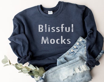 Gildan 18000 Mockup | Gildan Navy Sweatshirt Mockup | Sweatshirt Mockup | Gildan 18000 Navy Sweatshirt Mockup