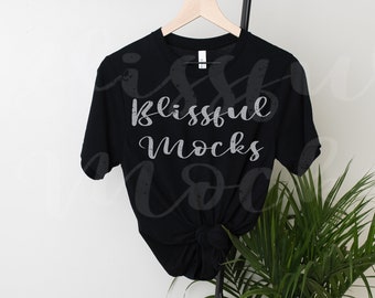 Bella Canvas 3001 Mockup, Bella Canvas Mockup, 3001 Mockup, Black T Shirt Mockup, Shirt Mockup, Unisex Tshirt Mockup, Summer, Hanging