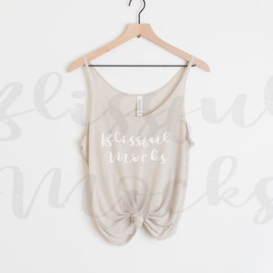 Heather Dust Bella Canvas 8838 Mockup, Bella Canvas Slouchy Tank Mockup, Bella Canvas Mockup, Tank Top Mockup, Hanging Mockup w shorts