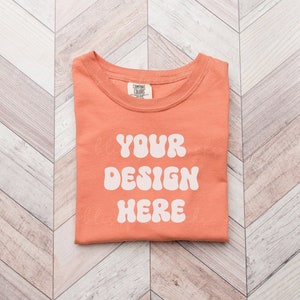 Comfort Colors 1717 Mockup Terracotta Comfort Colors Mocks Folded Shirt Mockup Comfort Colors Terracotta Shirt Mockup Boho Shirt Mockup