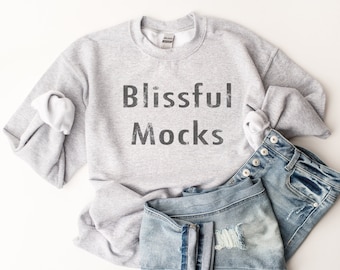 Gildan 18000 Sweatshirt Mockup, 18000 Mockup, Gildan Sweatshirt Mockup, Gildan Sport Gray Mockup, Gildan 18000 Sweatshirt Mockup, 18000 Gray