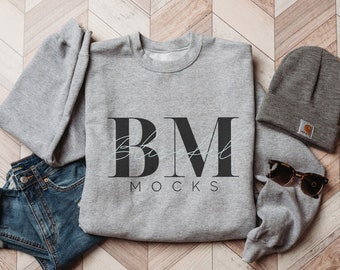 Gildan 18000 Sport Grey Sweatshirt Mockup |  Gildan 18000 Mockup | Sport Grey Mockup | Sweatshirt Mockup