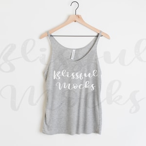 Athletic Heather Bella Canvas 8838 Mockup, Bella Canvas Slouchy Tank Mockup, Bella Canvas Mockup, Tank Top Mockup, Hanging Mockup w shorts