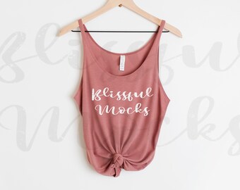Mauve Bella Canvas 8838 Mockup, Bella Canvas Slouchy Tank Mockup, Bella Canvas Mockup, Tank Top Mockup, Hanging Mockup w shorts