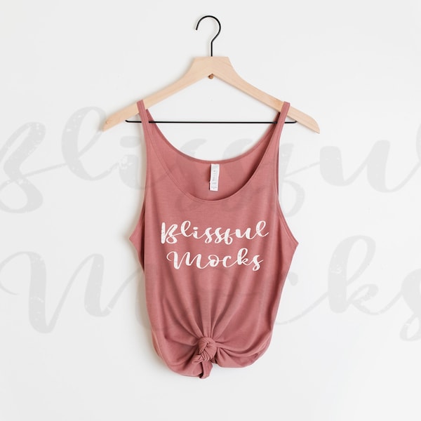 Mauve Bella Canvas 8838 Mockup, Bella Canvas Slouchy Tank Mockup, Bella Canvas Mockup, Tank Top Mockup, Hanging Mockup w shorts