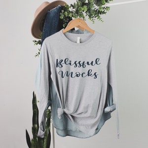 Bella Canvas 3501 Mockup, Bella Canvas Mockup, 3501 Mockup, Long-Sleeve T Shirt Mockup, 3501 Athletic Heather, Bella Canvas 3501 Mockup