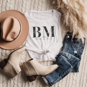 Bella Canvas WHITE Muscle Tank Mockup | Boho Mockup | 8803 White | Bella Canvas Mockup | Tank Top Mockup