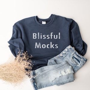 Gildan 18000 Mockup | Gildan Navy Sweatshirt Mockup | Sweatshirt Mockup | Gildan 18000 Navy Sweatshirt Mockup | 18000 Navy