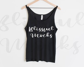 Black Bella Canvas 8838 Mockup, Bella Canvas Slouchy Tank Mockup, Bella Canvas Mockup, Tank Top Mockup, Hanging Mockup w shorts