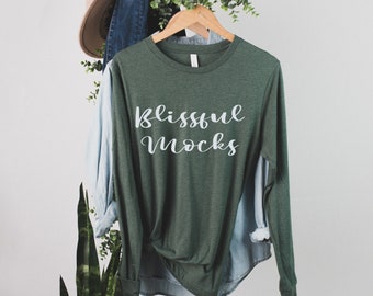 3501 Mockup, Bella Canvas Mockup, Hanging T Shirt Mockup, Long-Sleeve Shirt Mockup, 3501 Heather Forest, Bella Canvas 3501 Mockup