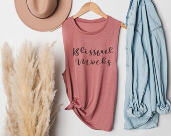 Bella Canvas 8803 Mockup | Bella Canvas 8803 Mauve Mockup | Mauve Muscle Tank Mockup | Bella Canvas Muscle Tank Mockup | Mauve Tank Top