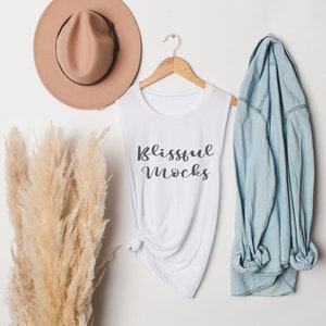 Bella Canvas 8803 Mockup | Bella Canvas 8803 White Mockup |  White Muscle Tank Mockup, Bella Canvas Muscle Tank Mockup, White Tank Top