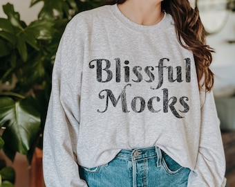 Mockup di felpa, Gildan 18000 Mockup, 18000 Ash Mockup, Boho Oversized Sweatshirt Model Mockup, Trendy Crewneck Mockup