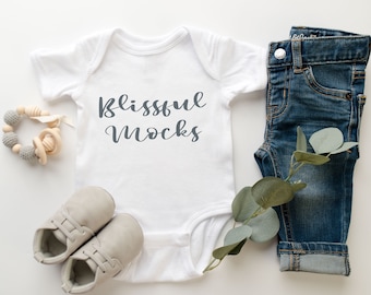 Onesie Mockup, Baby Onesie Flat Lay, Rabbit Skins 4400, Baby Bodysuit, Rabbit Skins Mockup, Simple, Styled, Spring, Onesie Mock Up, White