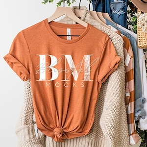 Maqueta de Bella Canvas 3001, maqueta de Bella Canvas de otoño, maqueta de 3001, maqueta de camiseta, maqueta de camisa, maqueta de camiseta unisex, otoño, estilizada, colgante