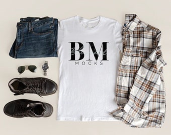Mens Fall T Shirt Mockup, Bella Canvas 3001 White T-Shirt Mockup, Fall Mockup, Mens Mockup, Bella Canvas 3001 Mockup, Unisex T-Shirt