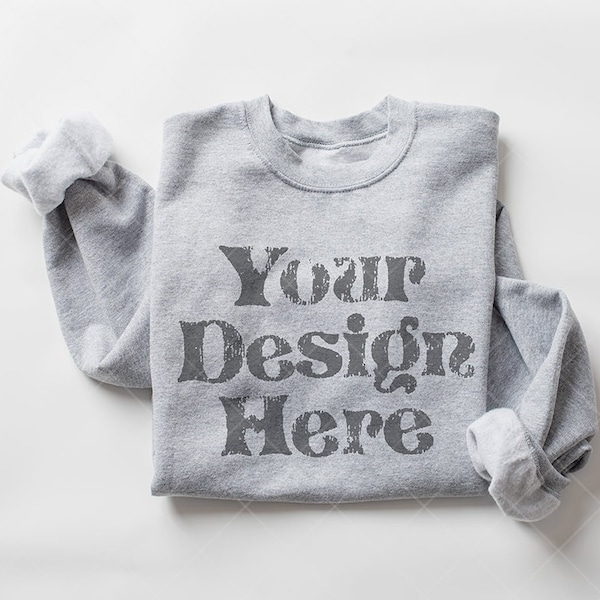 Sweatshirt Mockup, Gildan 18000 Mockup, Gildan Sport Grey Sweatshirt Mockup, Gildan Sweatshirt Mockup, Gildan Mockup, Folded Sweatshirt