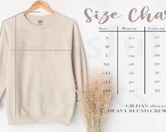 gildan 1800 size chart