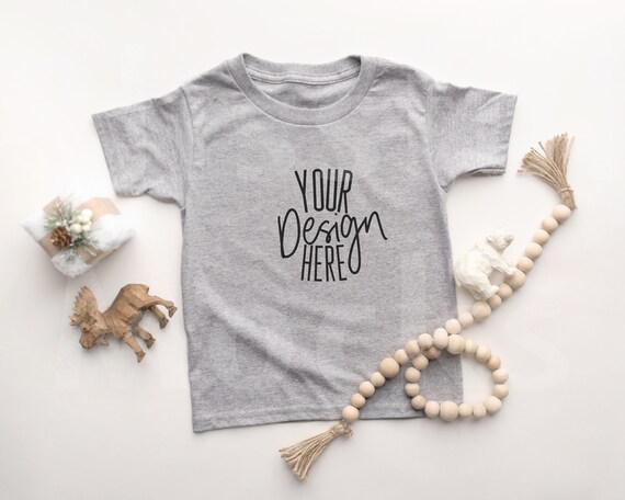 Gildan 64000 Mockup, Toddler Christmas Shirt Mockup, Christmas Mockup Toddler Shirt , Gray Gildan Shirt Mockup, Digital POD Design Template