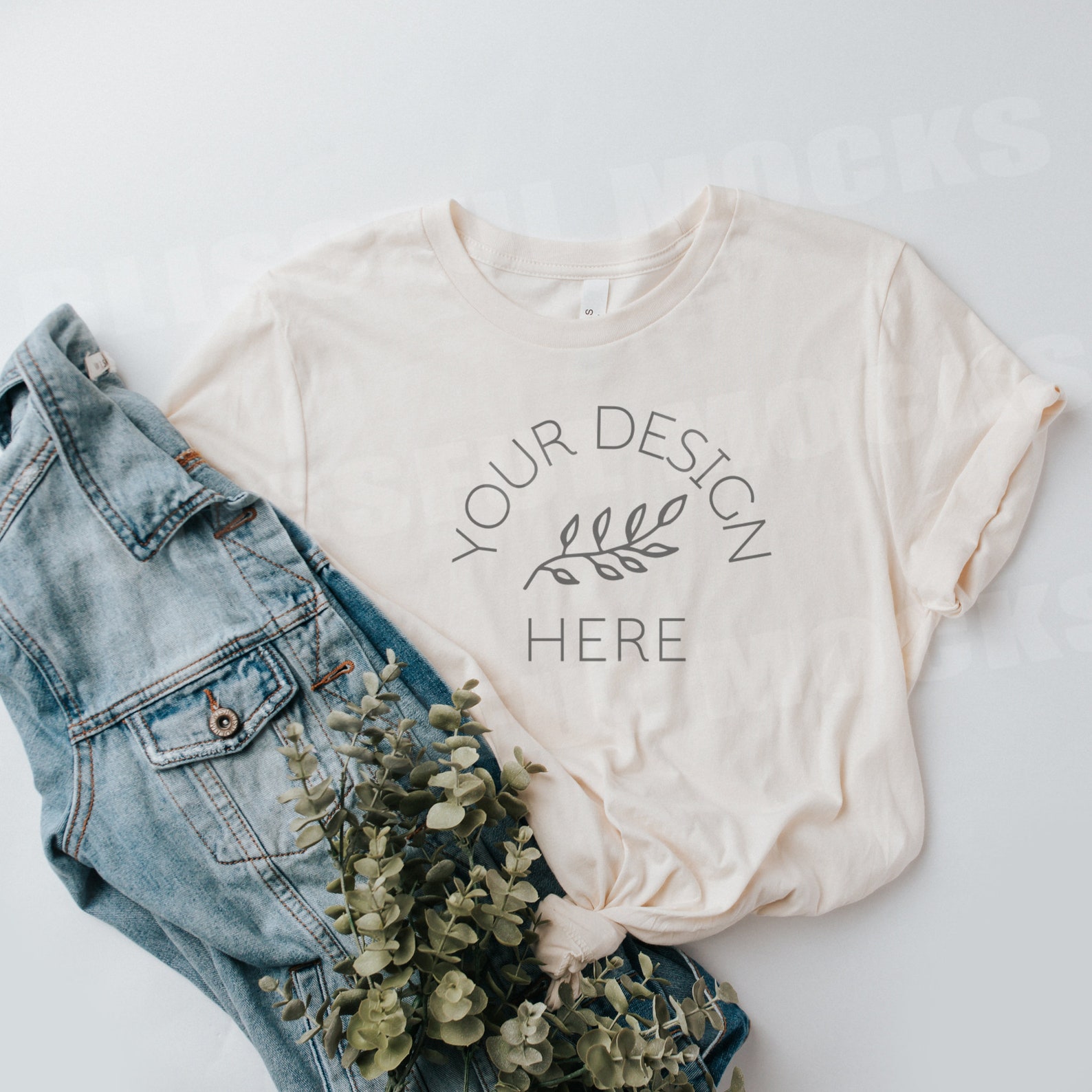 Bella Canvas Mockup | Bella Canvas Cream T-shirt Mockup | Bella Canvas ...
