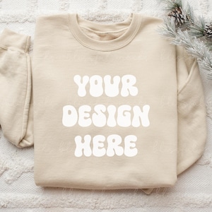 Sweatshirt Mockup, Gildan 18000 Mockup, Gildan Sand Sweatshirt Mockup, Gildan Sweatshirt Mockup, Winter Mockup, Folded Sweatshirt