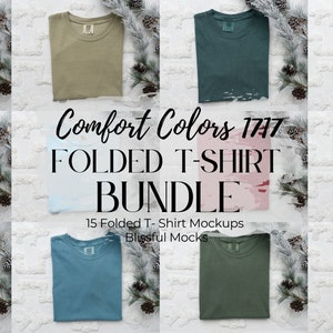 Comfort Colors Mockup Bundle, Comfort Colors 1717 T Shirt Mockup,  Folded Shirt Bundle, Comfort Colors Winter Bundle, 1717 Mockup Bundle