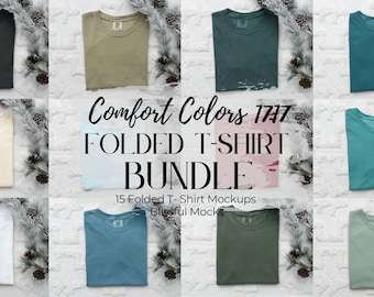 Comfort Colors Mockup Bundle, Comfort Colors 1717 T Shirt Mockup,  Folded Shirt Bundle, Comfort Colors Winter Bundle, 1717 Mockup Bundle