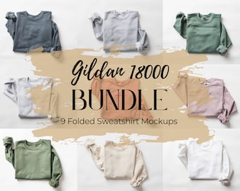 Sweatshirt Mockup Bundle, Gildan 18000 Mockup, Gildan Bundle, Gildan Sweatshirt, Gildan Mockup, Simple Folded Sweatshirt Mockup