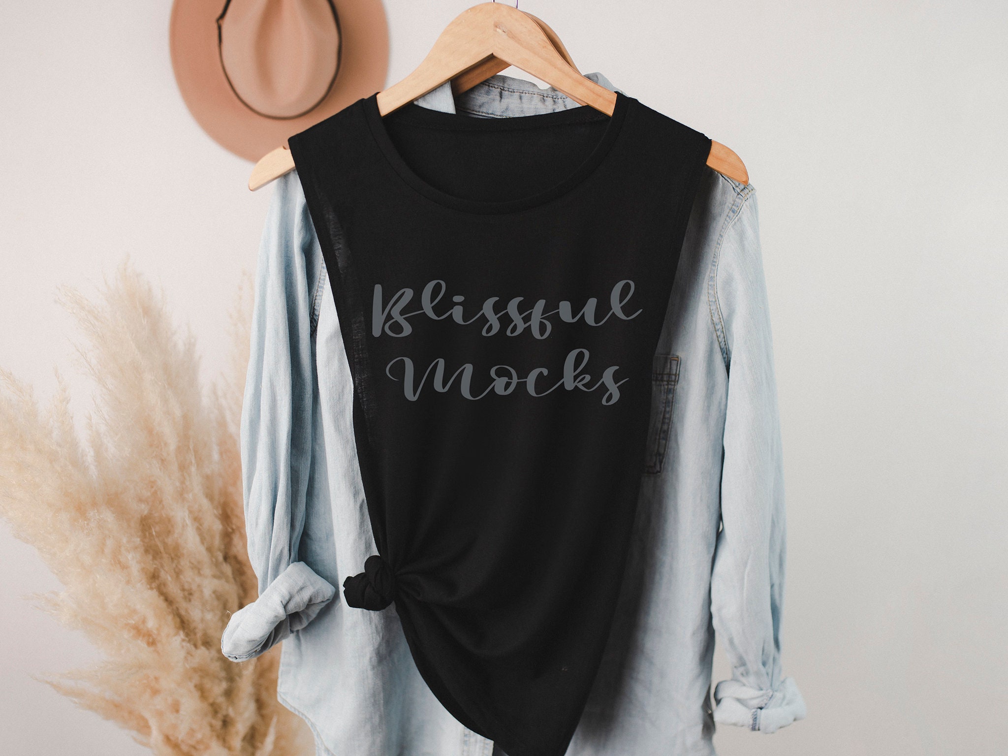 Download 8803 Mockup Black Muscle Tank Mockup Bella Canvas 8803 | Etsy