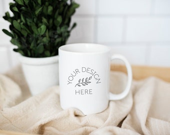 Maqueta de taza de café de estilo rústico, fotografía de archivo de taza blanca en blanco, maqueta de diseño gráfico de fotografía de taza de otoño, descarga digital JPG