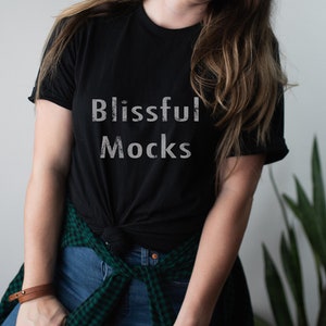 Bella Canvas 3001  Black T Shirt Mockup, 3001 Bella Canvas Mockup, Model Mockup, 3001 Black, Bella Canvas 3001 Mockup, T Shirt Mockup Model